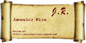 Janovicz Riza névjegykártya
